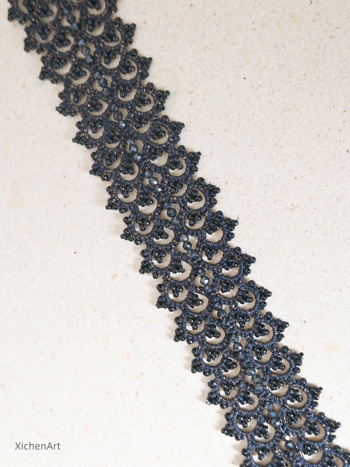 black tatting bracelet with zircon