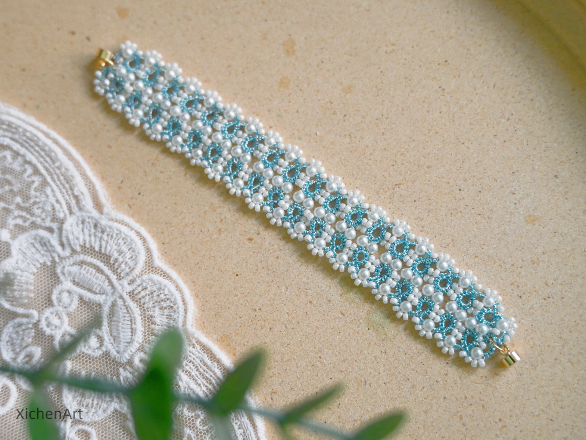 gently blue color tatting bracelet