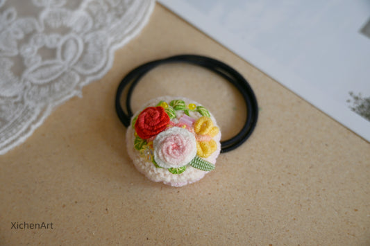 embroider flower hair rope