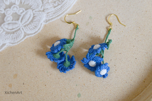 micro crochet daisy bouquet earring