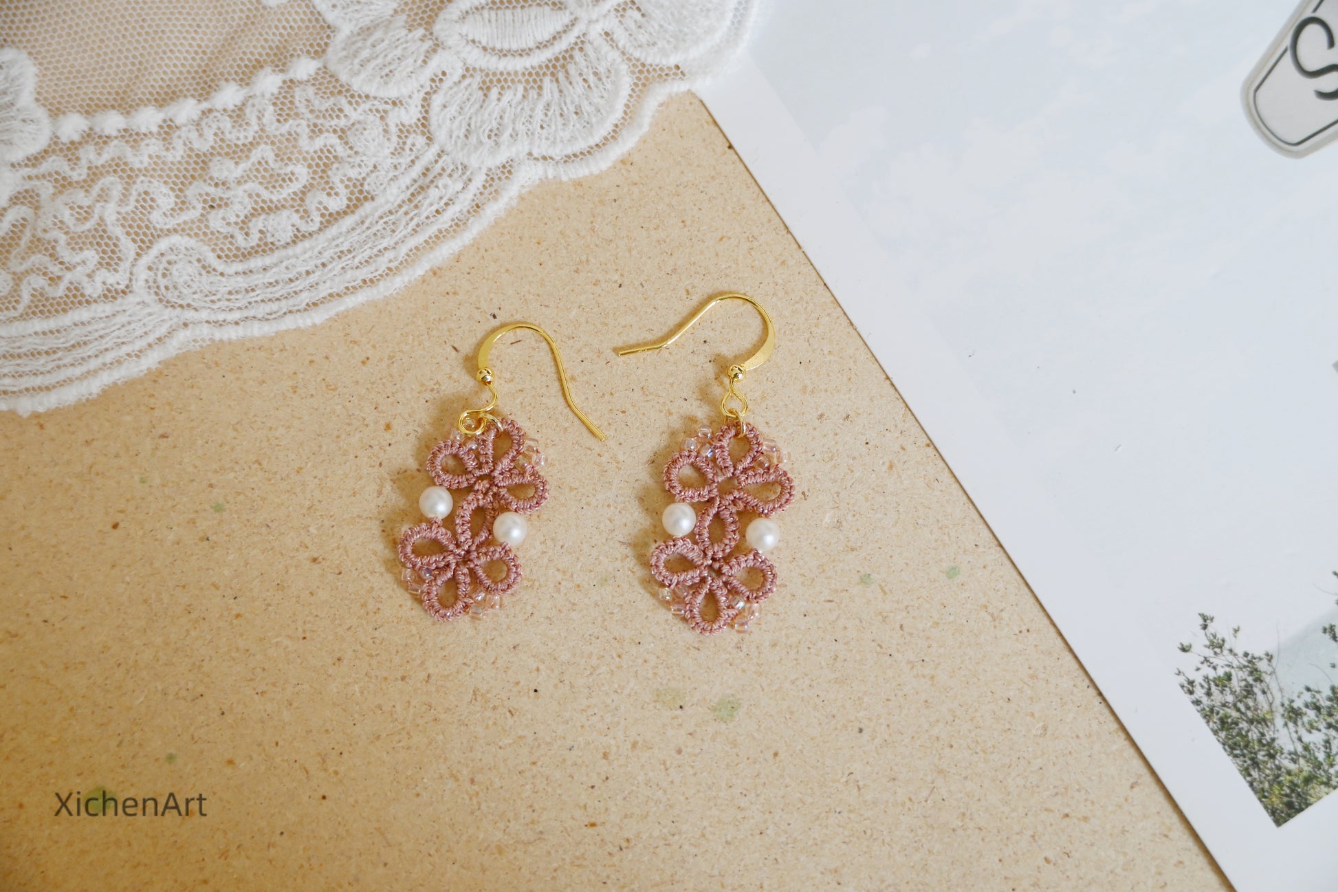 tatting Chinese style earring