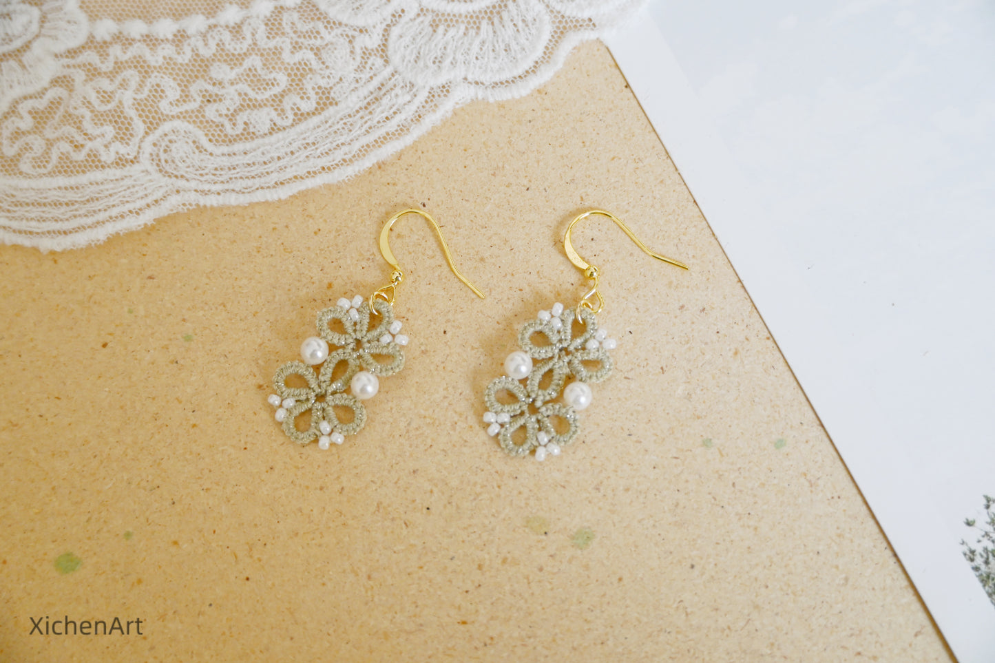 tatting Chinese style earring