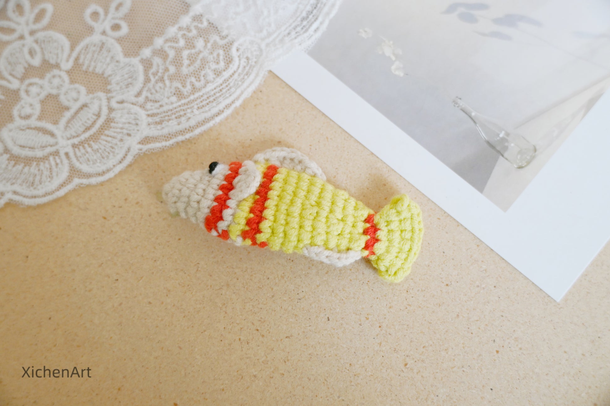 cute crochet fish hair clip