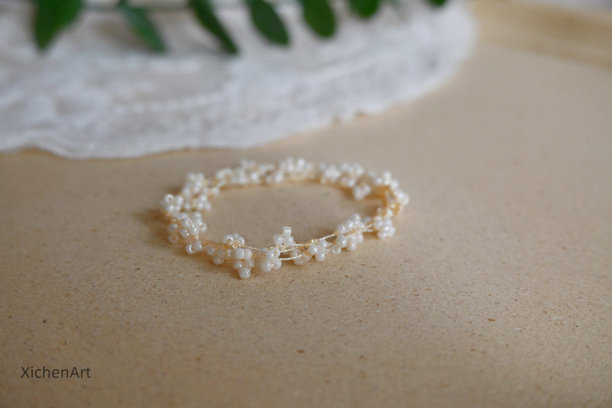 gorgeous French tatting bracelet with miyuki beads