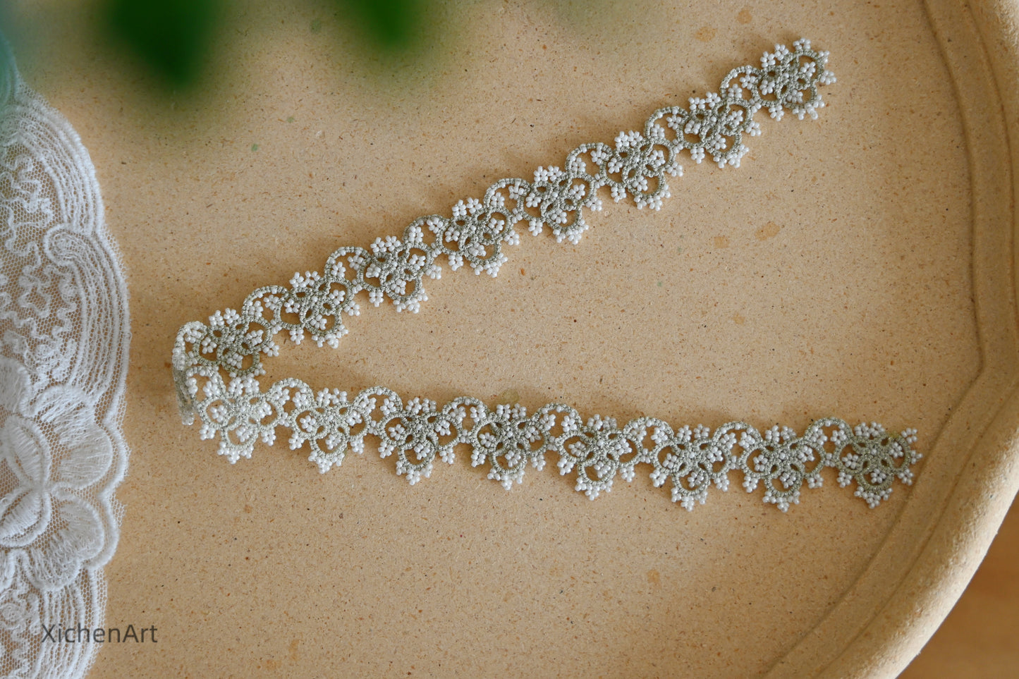 handmade lace tatting choker for bride, bride necklace with tatting lace