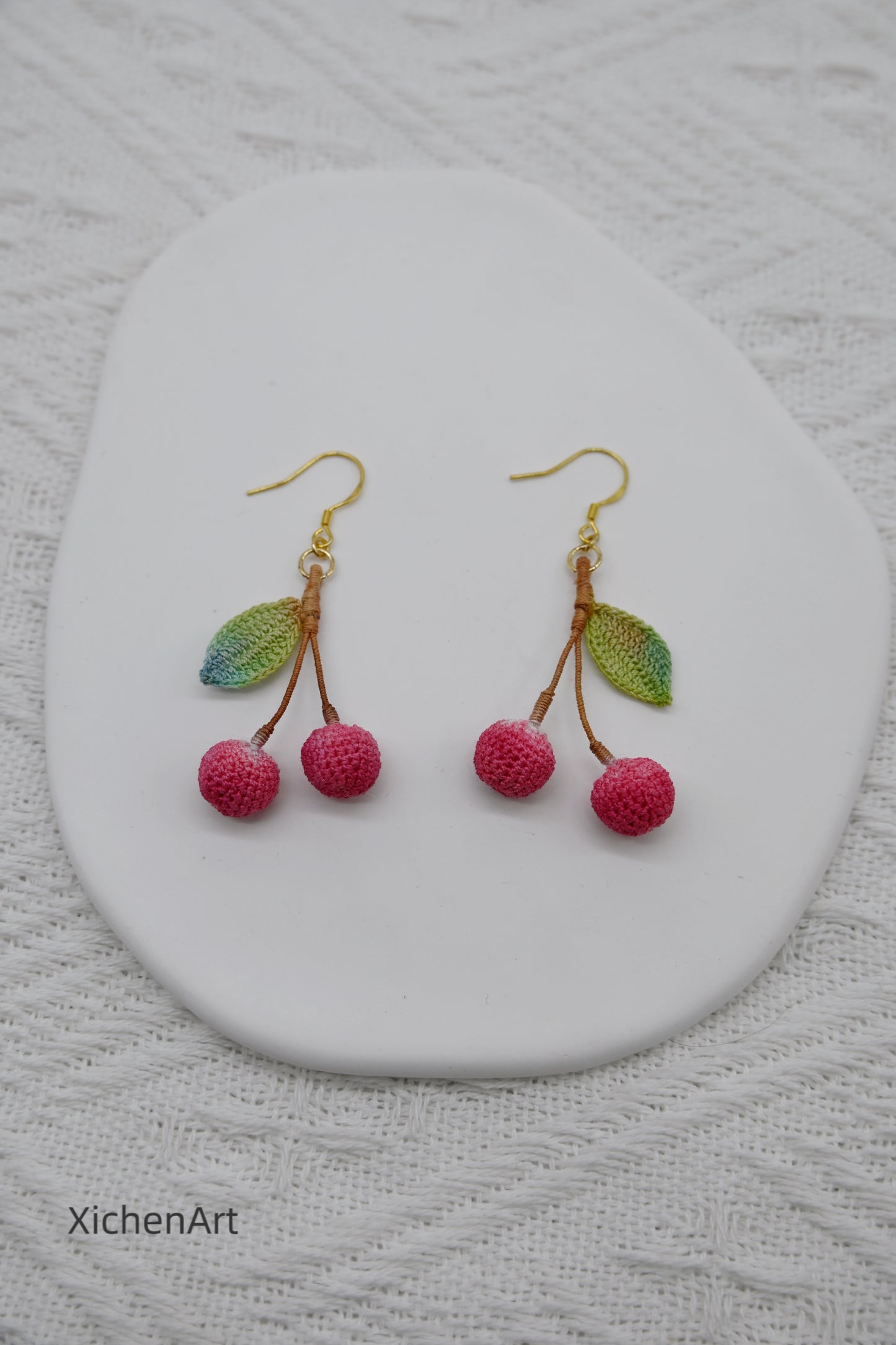 micro crochet lychee earring