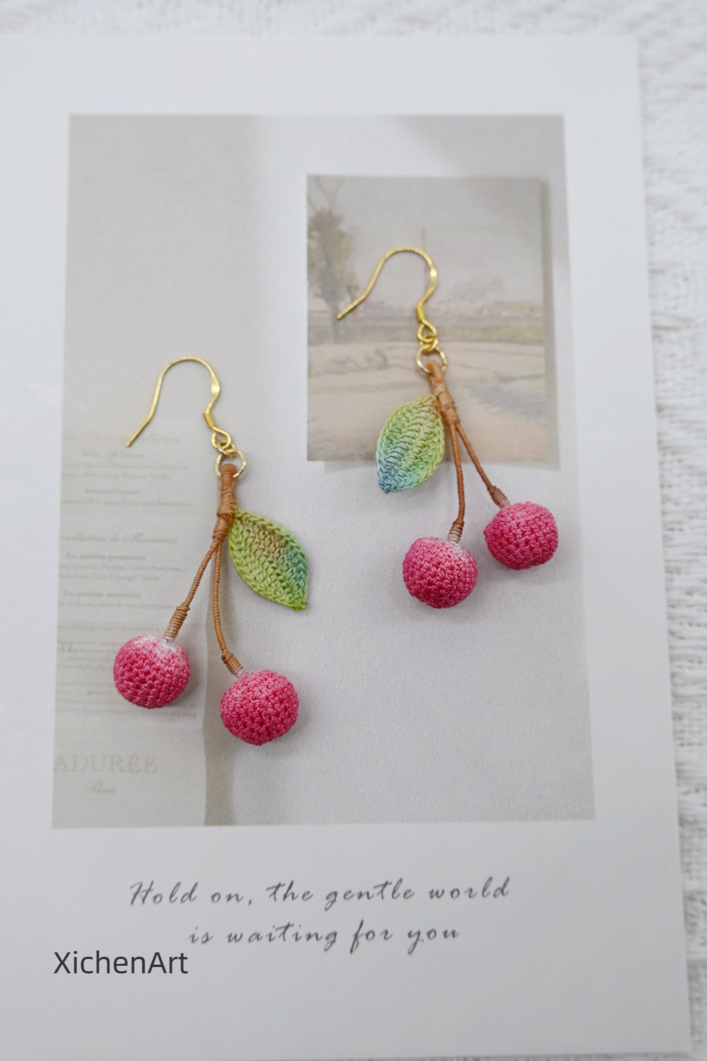 micro crochet lychee earring