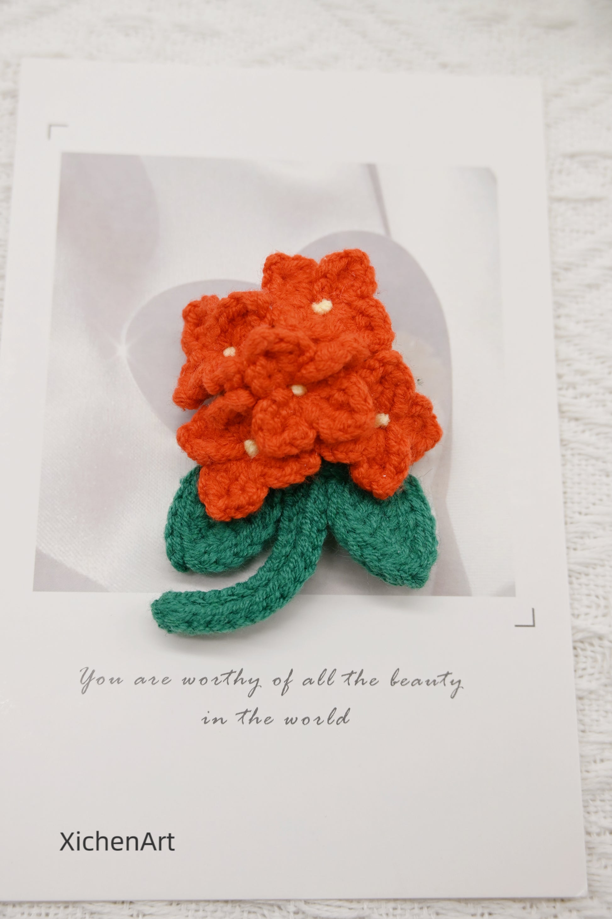 crochet hydrangea flower brooch