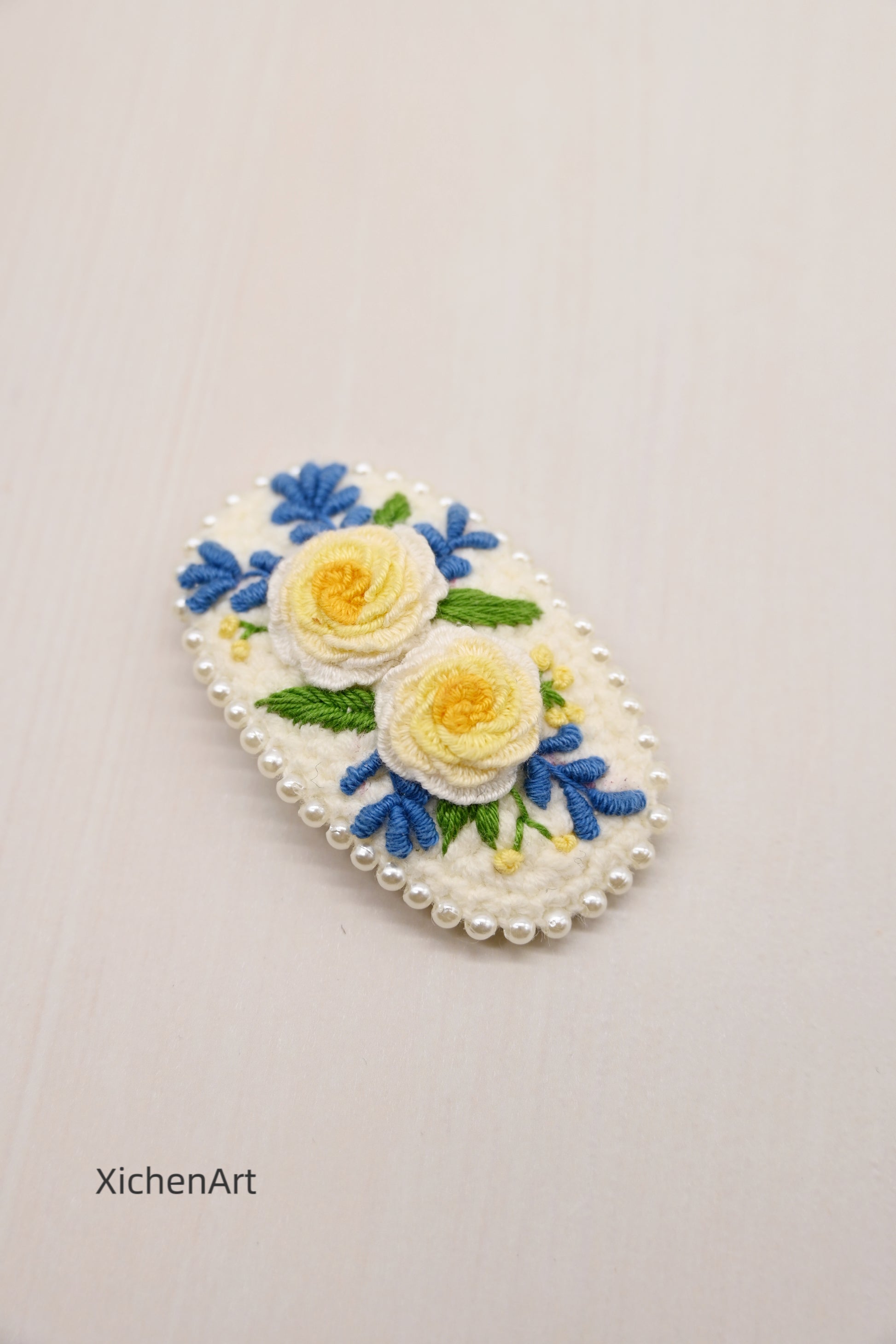 embroider yellow flower