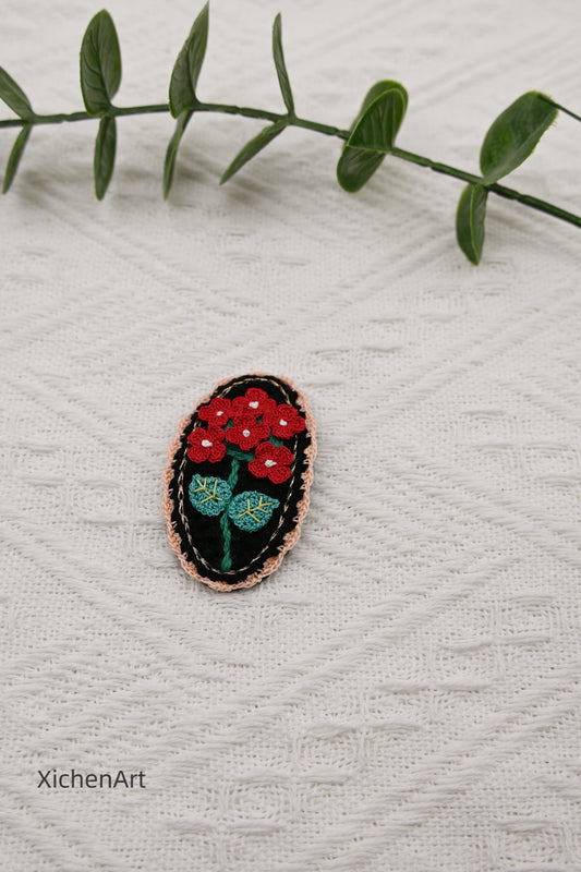 micro crochet hydrangea flower hair clip