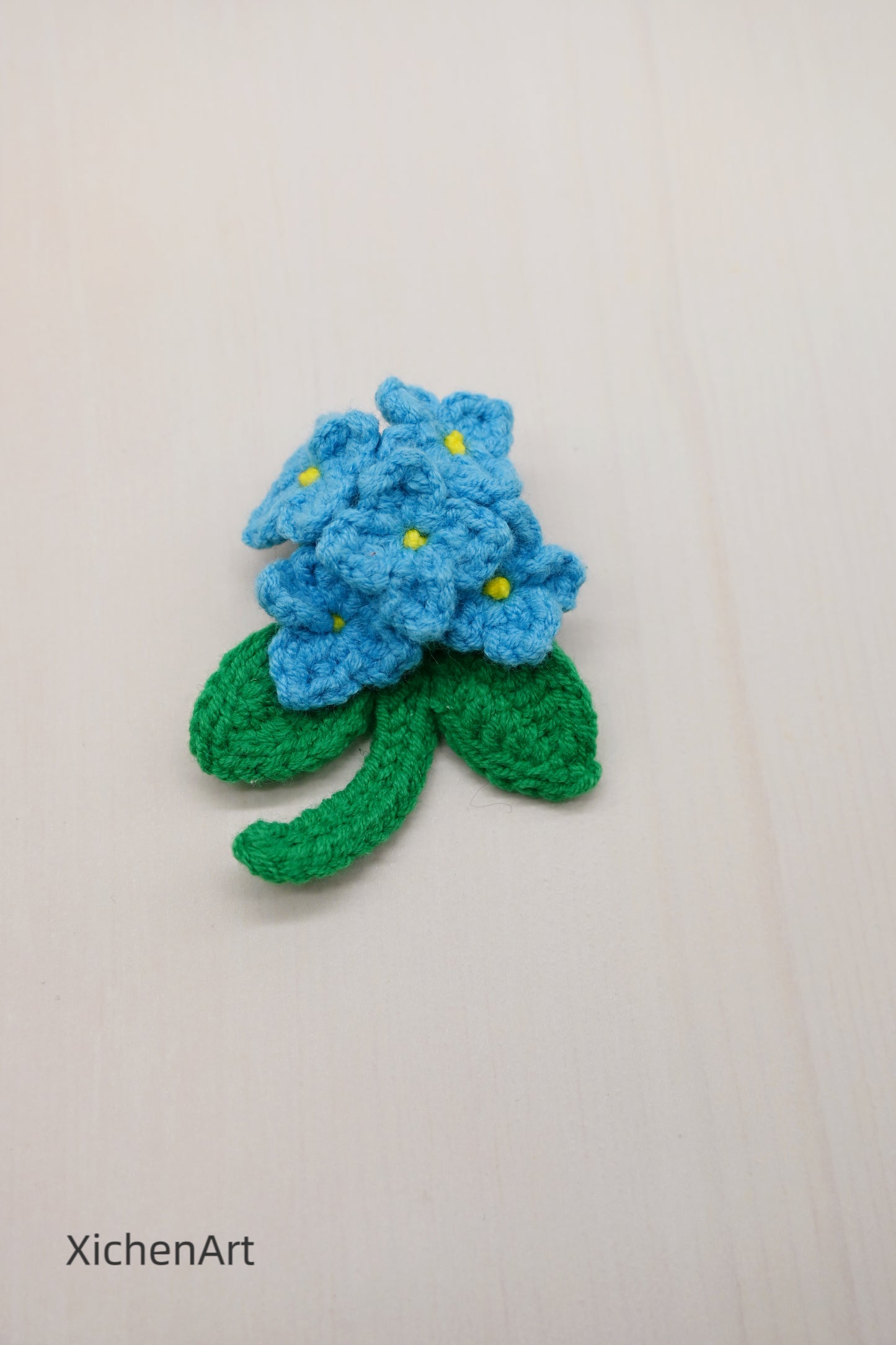 crochet hydrangea flower brooch